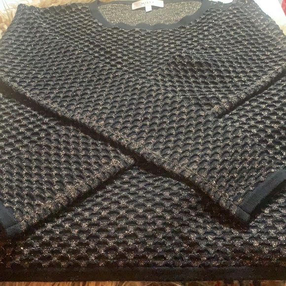 Milly Black & Gold Textured Sweater Size P - Picture 3 of 6